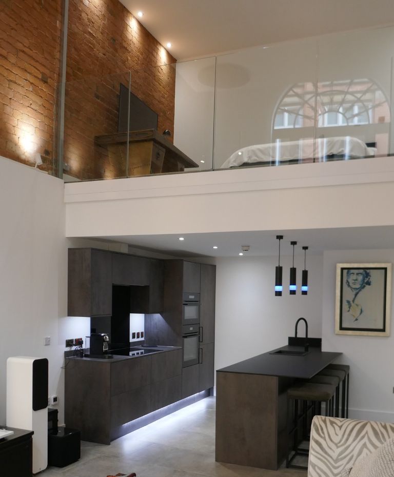 modern kitchen apartment mezzanine